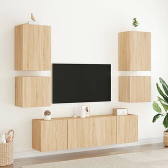 Tv-wandmeubel 40,5x30x40 cm bewerkt hout sonoma eikenkleurig 4