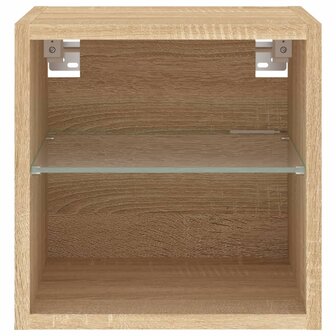 Tv-wandmeubel met LED-verlichting 30x28,5x30 cm sonoma eiken 8