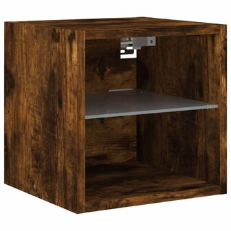 Tv-wandmeubel met LED-verlichting 30x28,5x30 cm gerookt eiken 7