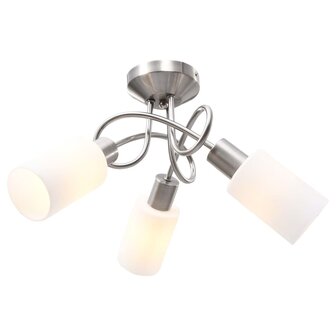 Plafondlamp met keramieke cilindervormige kappen 3xE14 wit 1