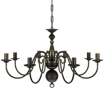 Kroonluchter zwart metaal 8 x E14 lampen 3