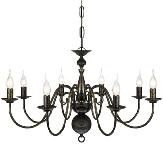 Kroonluchter zwart metaal 8 x E14 lampen 4