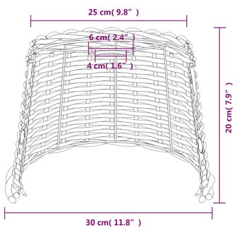 Plafondlampenkap &Oslash;30x20 cm wicker wit 7
