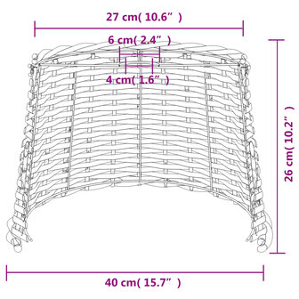 Plafondlampenkap &Oslash;40x26 cm wicker wit 7