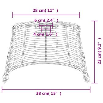 Plafondlampenkap &Oslash;38x23 cm wicker bruin 7