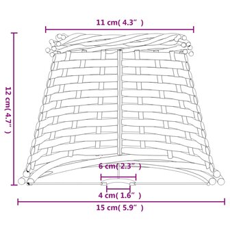 Lampenkap &Oslash;15x12 cm wicker bruin 7