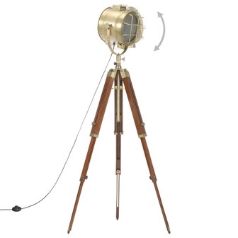 Vloerlamp driepoot 165 cm massief mangohout        3