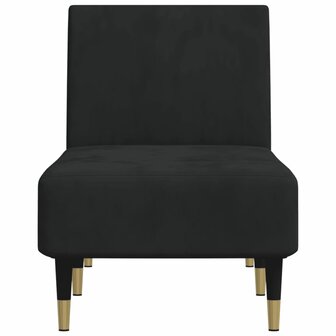 Chaise longue fluweel zwart 4