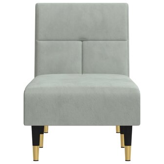 Chaise longue fluweel lichtgrijs 4