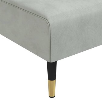 Chaise longue fluweel lichtgrijs 7