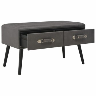 Bank met lades 80 cm kunstleer grijs 2