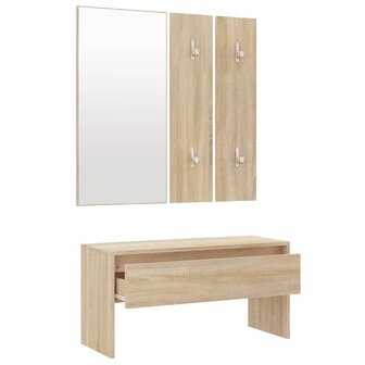 Garderobe set bewerkt hout sonoma eiken 6