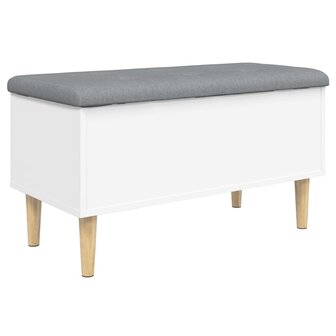 Opbergbankje 82x42x46 cm bewerkt hout wit 2