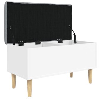 Opbergbankje 82x42x46 cm bewerkt hout wit 4