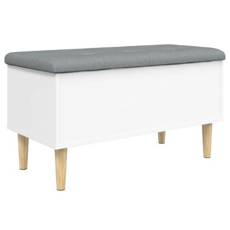 Opbergbankje 82x42x46 cm bewerkt hout wit 7