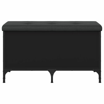Opbergbankje 82x42x45 cm bewerkt hout zwart 4