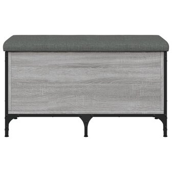 Opbergbankje 82x42x45 cm bewerkt hout grijs sonoma eikenkleurig 4