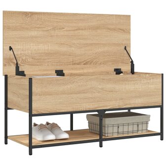 Opbergbankje 100x42,5x47 cm bewerkt hout sonoma eikenkleurig 5