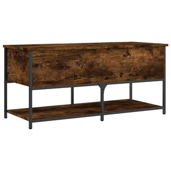 Opbergbankje 100x42,5x47 cm bewerkt hout gerookt eikenkleurig 2