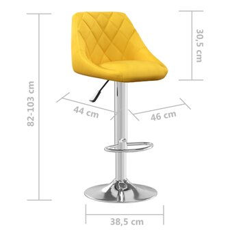 Barkruk fluweel mosterdgeel 8