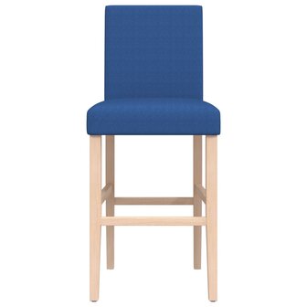 Barstoelen 2 st massief rubberhout en stof 5