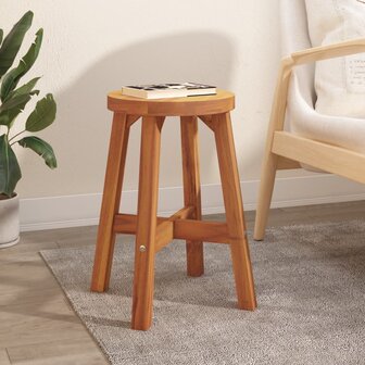 Kruk 38x38x45 cm rond massief acaciahout bruin 1