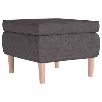 Kruk met houten poten stof donkergrijs 2