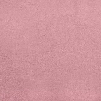 Kruk met houten poten fluweel roze 4