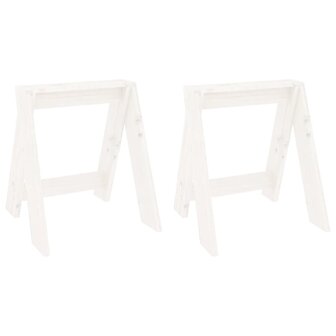 Krukken 2 st 40x40x45 cm massief grenenhout wit 2