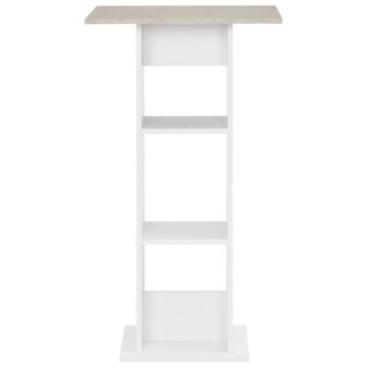 Bartafel 60x60x110 cm wit en betonkleurig 2