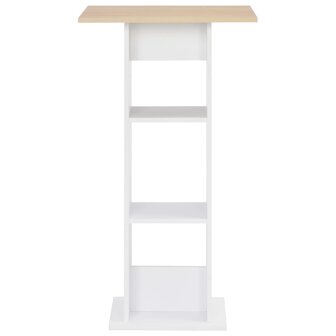 Bartafel 60x60x110 cm wit en sonoma eikenkleurig 2