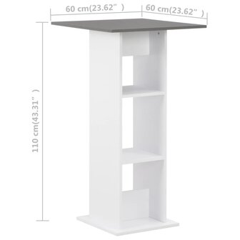 Bartafel 60x60x110 cm wit en antracietgrijs 6