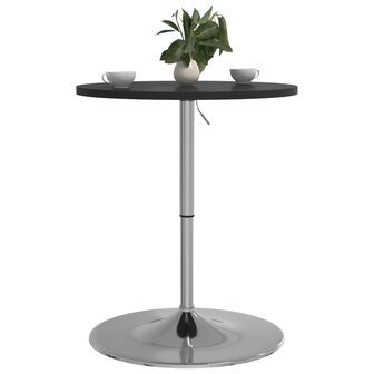Bartafel 60x60x90 cm bewerkt hout en verchroomd staal zwart 4