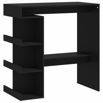Bartafel met opbergrek 100x50x101,5 cm bewerkt hout zwart 2