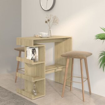 Bartafel met opbergrek 100x50x101,5 cm hout sonoma eiken 1