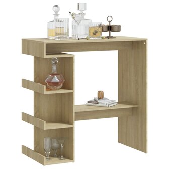 Bartafel met opbergrek 100x50x101,5 cm hout sonoma eiken 4