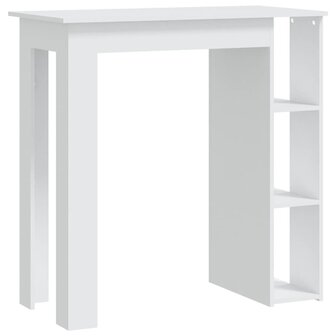 Bartafel met schap 102x50x103,5 cm bewerkt hout wit 2
