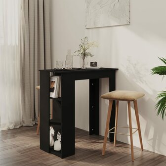 Bartafel met schap 102x50x103,5 cm bewerkt hout zwart 1