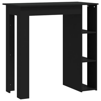 Bartafel met schap 102x50x103,5 cm bewerkt hout zwart 2
