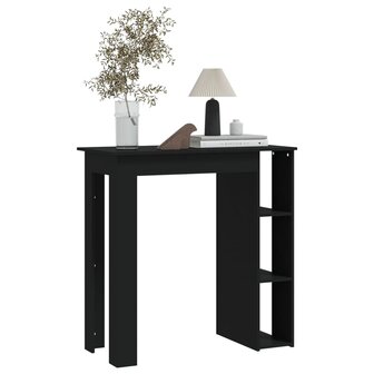 Bartafel met schap 102x50x103,5 cm bewerkt hout zwart 5