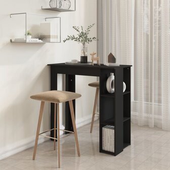 Bartafel met schap 102x50x103,5 cm bewerkt hout zwart 6