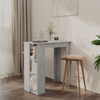 Bartafel met schap 102x50x103,5 cm bewerkt hout betongrijs 1