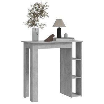 Bartafel met schap 102x50x103,5 cm bewerkt hout betongrijs 5