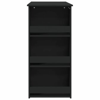 Bartafel met opbergrek 102x50x103,5 cm bewerkt hout zwart 6