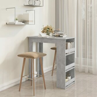 Bartafel met opbergrek 102x50x103,5 cm spaanplaat betongrijs 1