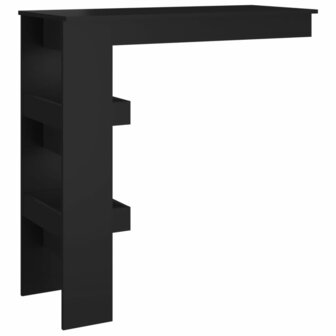 Bartafel wandgemonteerd 102x45x103,5 cm bewerkt hout zwart 5