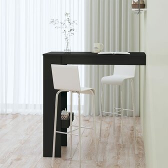 Bartafel wandgemonteerd 102x45x103,5 cm bewerkt hout zwart 6
