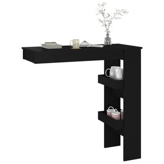 Bartafel wandgemonteerd 102x45x103,5 cm bewerkt hout zwart 7