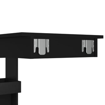 Bartafel wandgemonteerd 102x45x103,5 cm bewerkt hout zwart 8