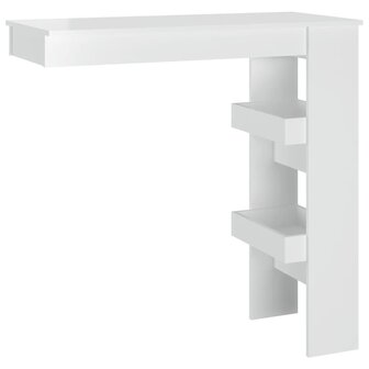 Bartafel wandgemonteerd 102x45x103,5 cm hout hoogglans wit 2